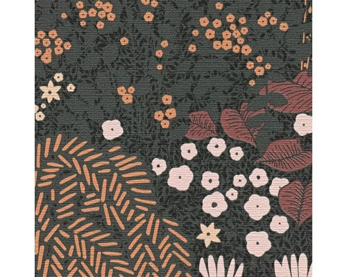 Detailansicht eines Teppichs mit floralem Muster