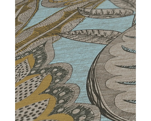 Nahaufnahme einer Tapete mit floralem Muster