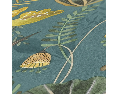 Gros plan d''un papier peint texturé à motif végétal