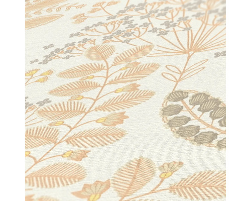 Nahaufnahme einer Tapete mit Pflanzenmuster