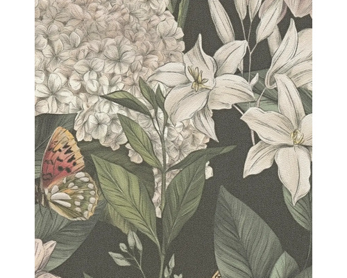 Tapete mit Blumen- und Schmetterlingsmuster