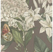 Tapete mit Blumenmuster und Schmetterling