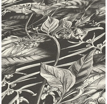Vliestapete Drawn into Nature Dschungelblätter schwarz