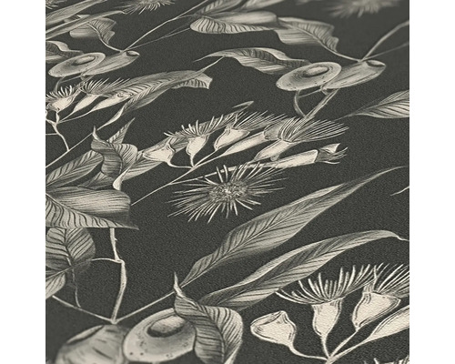 Gros plan d''un papier peint à motifs floraux