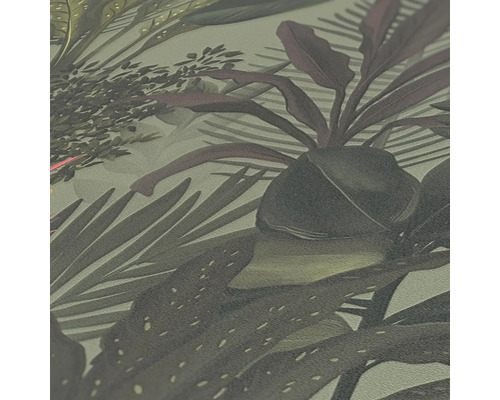 Gros plan d''un papier peint avec motif de plantes