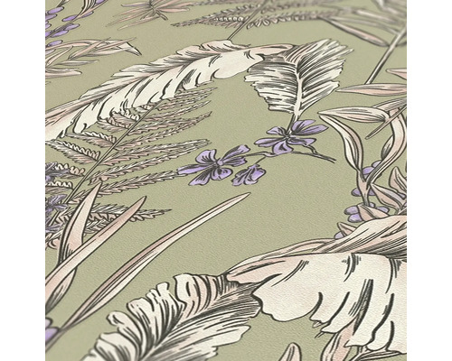 Nahaufnahme einer Tapete mit floralem Muster