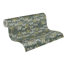 Tapetenrolle mit Blumenmuster und Schmetterlingen