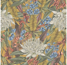 Vliestapete 39428-4 Drawn into Nature Blumenmix gelb grün blau