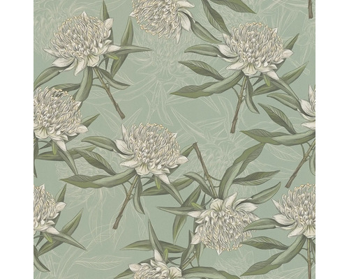 Blumenmuster Tapete mit Pfingstrosen und Blättern