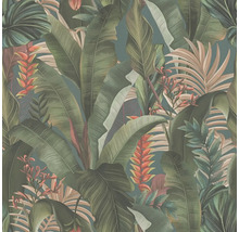 Papier peint avec motif de jungle et feuilles tropicales