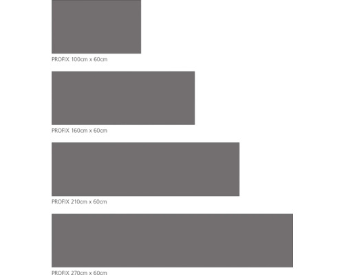 PROFIX Dekorplatten in verschiedenen Größen: 100 cm x 60 cm, 160 cm x 60 cm, 210 cm x 60 cm und 270 cm x 60 cm