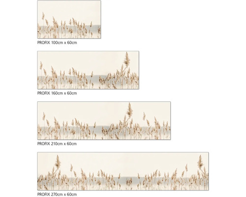 Verschiedene Größen eines Wandbildes mit Schilfgras