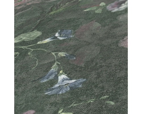 Nahaufnahme einer gemusterten Tapete mit Blumenmuster