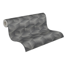 Papier peint intissé 38506-4 Natural Living graphique 3D noir