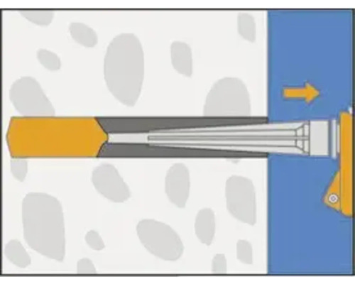 Fonctionnement d''une cheville pour matériaux isolants dans un mur