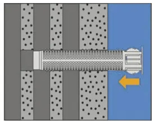 Illustration d''une cheville dans un mur