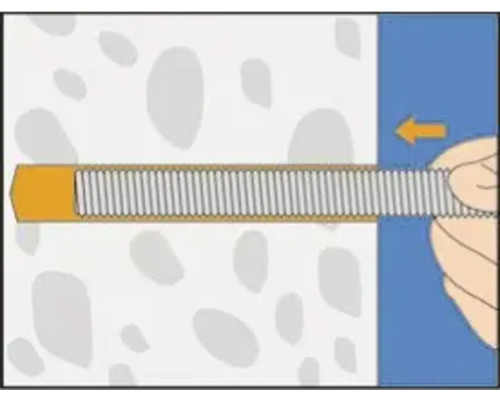 Illustration d''une tige filetée insérée dans un objet