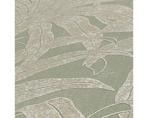 Nahaufnahme einer Tapete mit Blattmuster