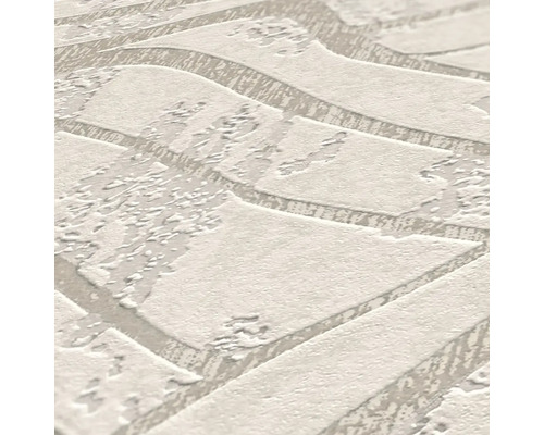 Gros plan d''un papier peint vinyle beige avec motif de pierre