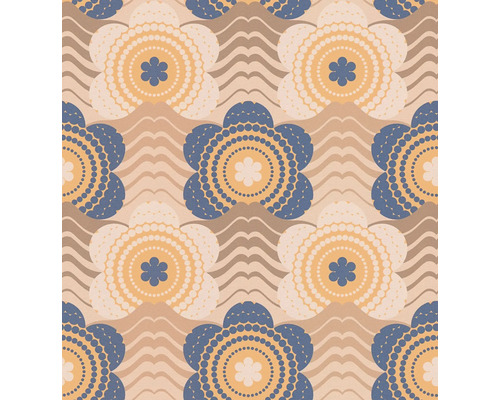 Blumenmuster mit Punkten und Wellen