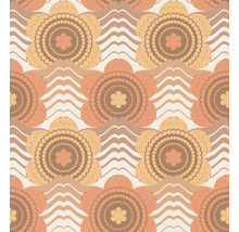 Papier peint à motifs floraux avec lignes ondulées