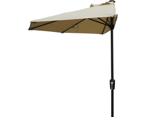 Parasol de jardin moitié avec mât noir