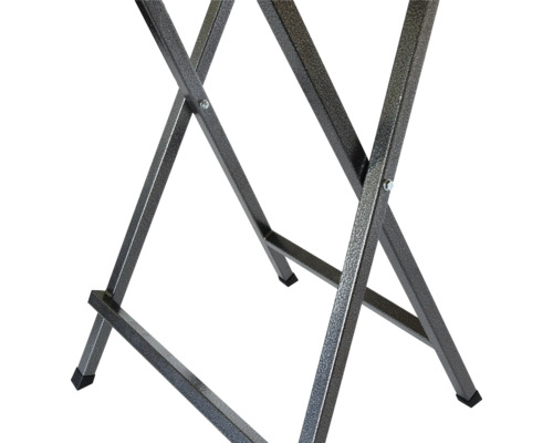 Detailaufnahme des Gestells eines Klapptisches aus Metall