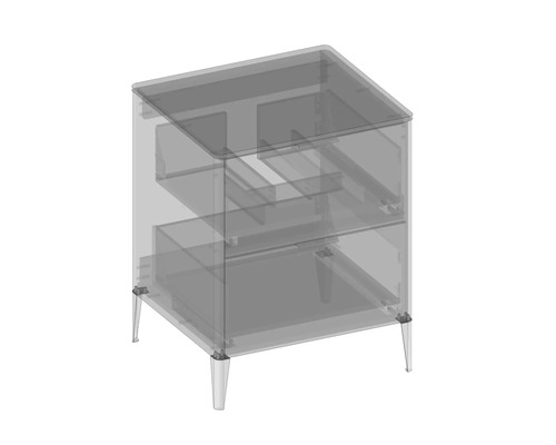 Meuble sous-lavabo avec deux tiroirs et pieds