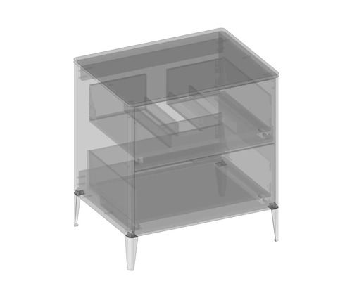 Waschtischunterschrank mit zwei Schubladen und Füßen