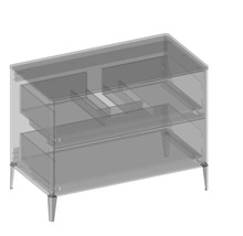 Waschtischunterschrank mit 2 Schubladen Devo Lotos BxHxT 100 x 76 cm x 53 cm Frontfarbe perfect touch stahlgrau