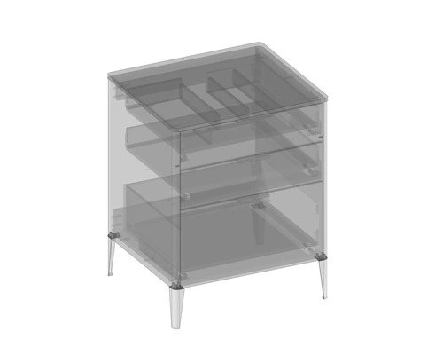 Waschbeckenunterschrank mit Schubladen und Füßen