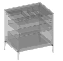 Waschtischunterschrank mit 3 Schubladen Devo Lotos BxHxT 70 x 76 cm x 53 cm Frontfarbe perfect touch stahlgrau