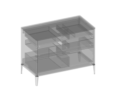 Waschbeckenunterschrank mit Schubladen und Füßen