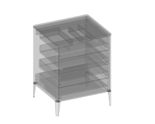 Commode avec quatre tiroirs et pieds