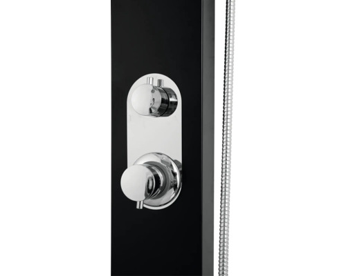 Panneau de douche avec commandes et flexible de douche