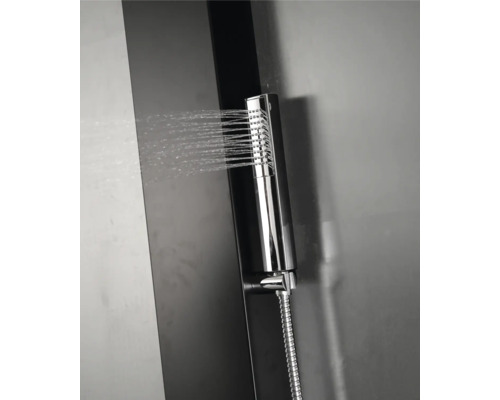 Panneau de douche avec douchette à main et eau courante