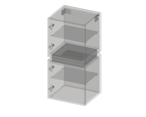 Image d''un meuble bas transparent avec étagères