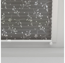 Store plissé Soluna avec guidage latéral feuille gris semi-transparent 40x130 cm-thumb-1