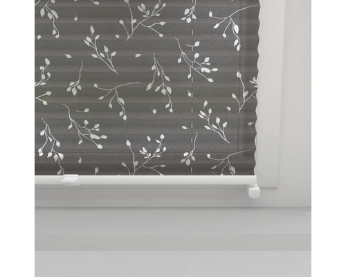 Store plissé avec motif de feuilles à l''intérieur