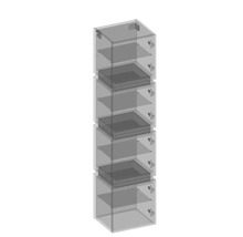 Armoire haute suspendue avec 4 portes et 3 tiroirs Devo Viva 2.0 droite lxhxp 40x170x35 cm oak halifax white