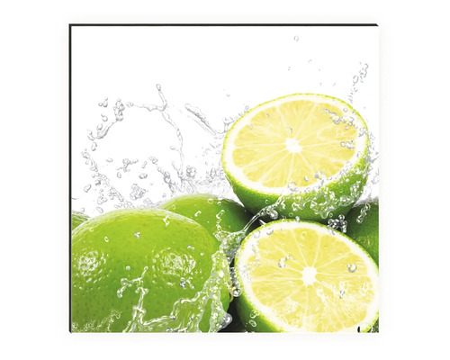 Wandbild mit Limetten und Wasser