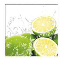 Wandbild mit Limetten und Wasserspritzer