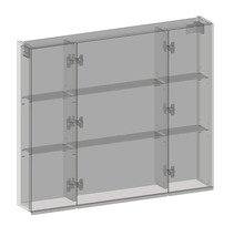 Medizinschrank mit drei Glastüren und drei Regalböden
