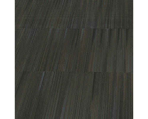 Dunkler Vinylboden mit Holzoptik.