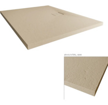 Beige Duschtasse aus Mineralguss mit Ablauf