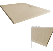 Beige Duschwanne aus Mineralguss mit Ablauf