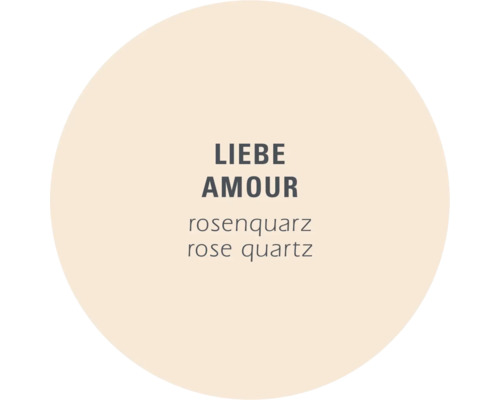 Liebe Amour Rosenquarz Schriftzug