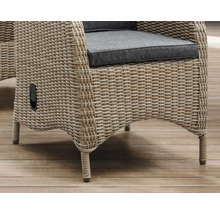 Sitzgruppe Destiny PALMA LUNA 4 Hochlehner + Tisch Ø100x75cm, natur meliert