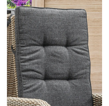 Sitzgruppe Destiny PALMA LUNA 4 Hochlehner + Tisch Ø100x75cm, natur meliert