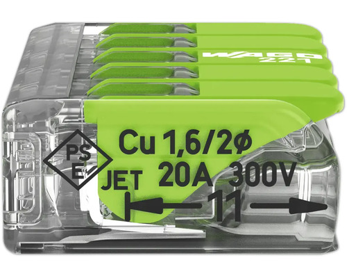 Borne de raccordement Wago 221 pour fils de cuivre